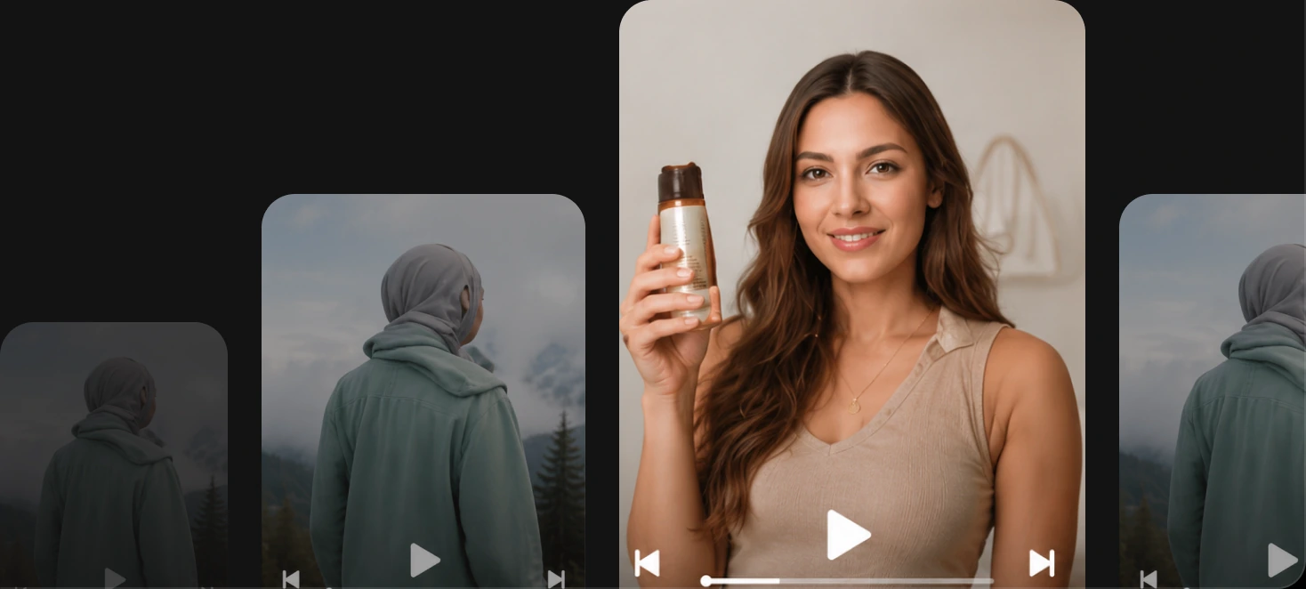 Row of short-form video thumbnails
