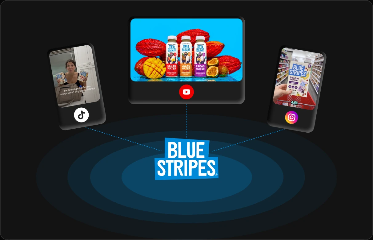 Blue Stripes clipping campaign across TikTok, YouTube and Instagram